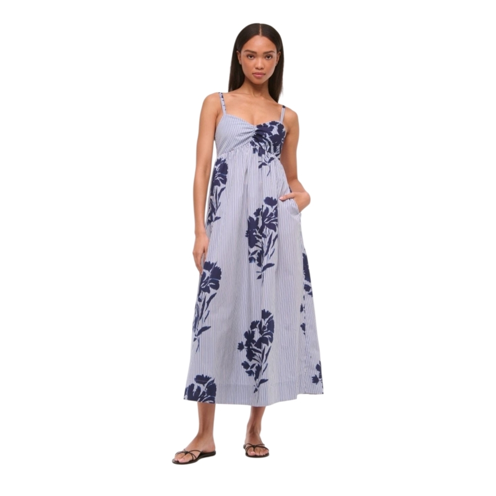 Abercrombie & Fitch Woman's Sweetheart Babydoll Maxi Dress Floral Size Small